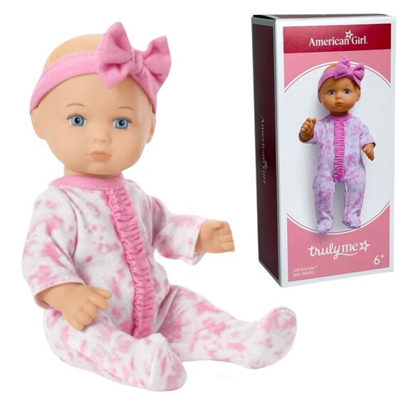 American Girl Little Bitty Baby Doll 7.75" Blonde Hair Blue Eyes Sleeper Box New - Picture 2 of 7